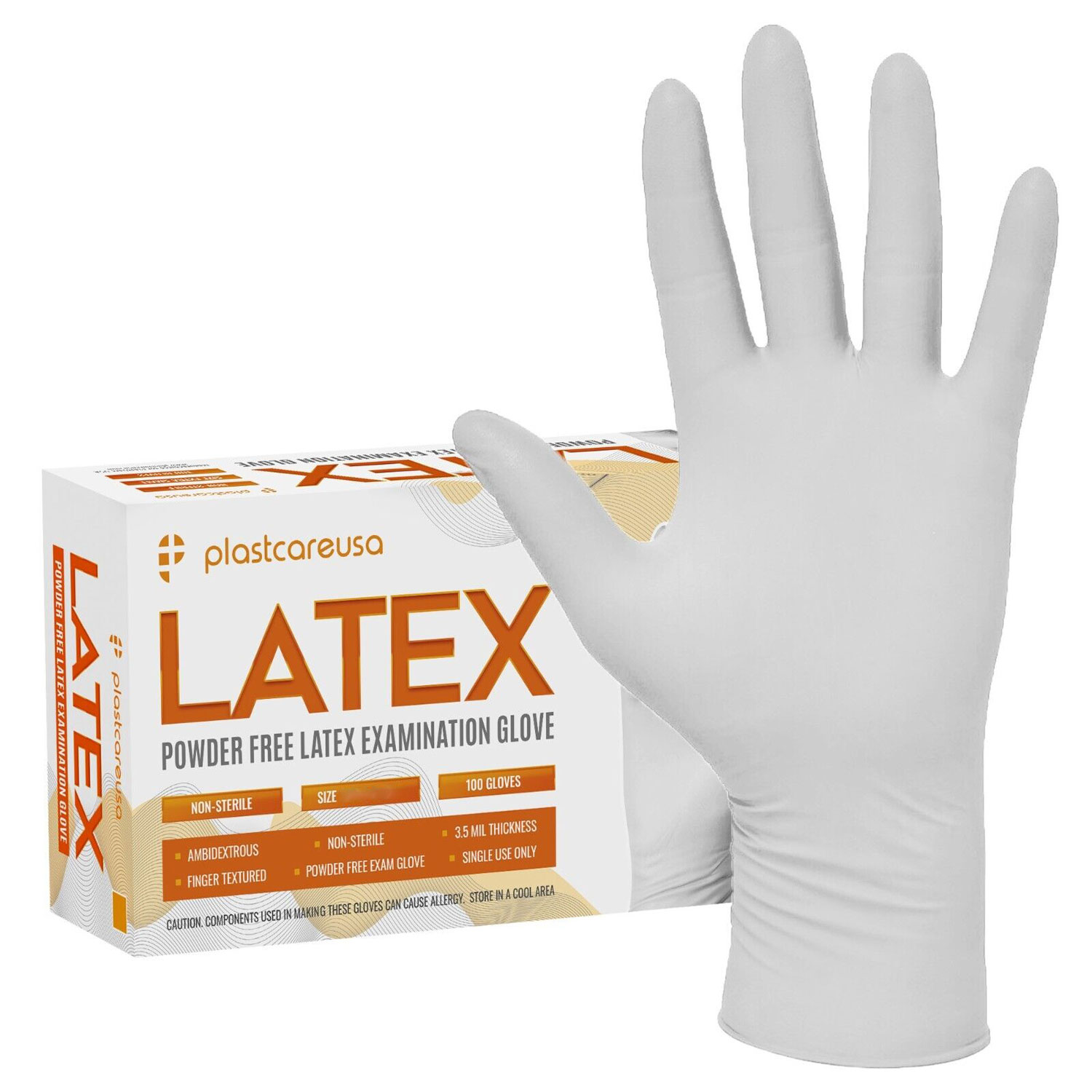 LATEX Powder-Free Exam Gloves, White, Small, 100/Box Net32