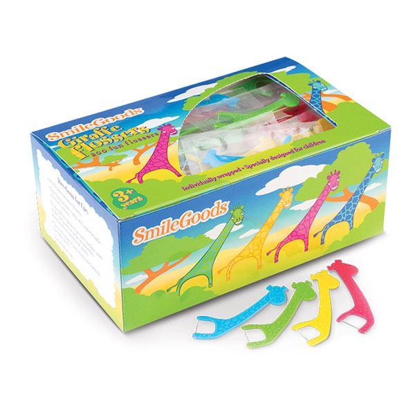 SmileGoods Giraffe Flossers, Assorted bright colo SmileGoods Giraffe Flossers, Assorted bright colo