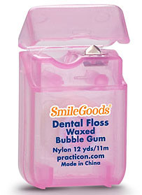SmileGoods Bubble Gum Waxed Dental Floss coordina SmileGoods Bubble Gum Waxed Dental Floss coordina
