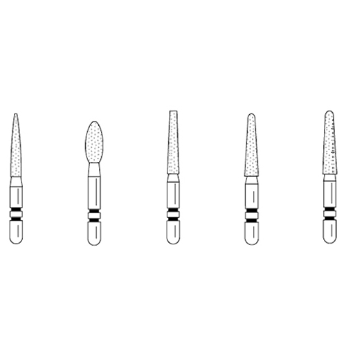 Two Striper Assorted ShortCut bur pack, FG, 5/pk. Two Striper Assorted ShortCut bur pack, FG, 5/pk.