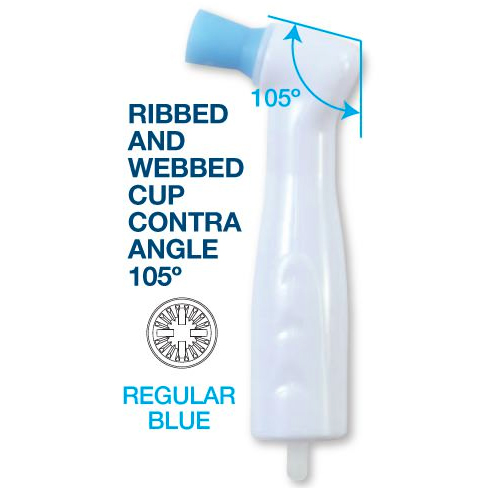 Premium Plus Disposable Prophy Angle with REGULAR Cup Blue color 100/Pk