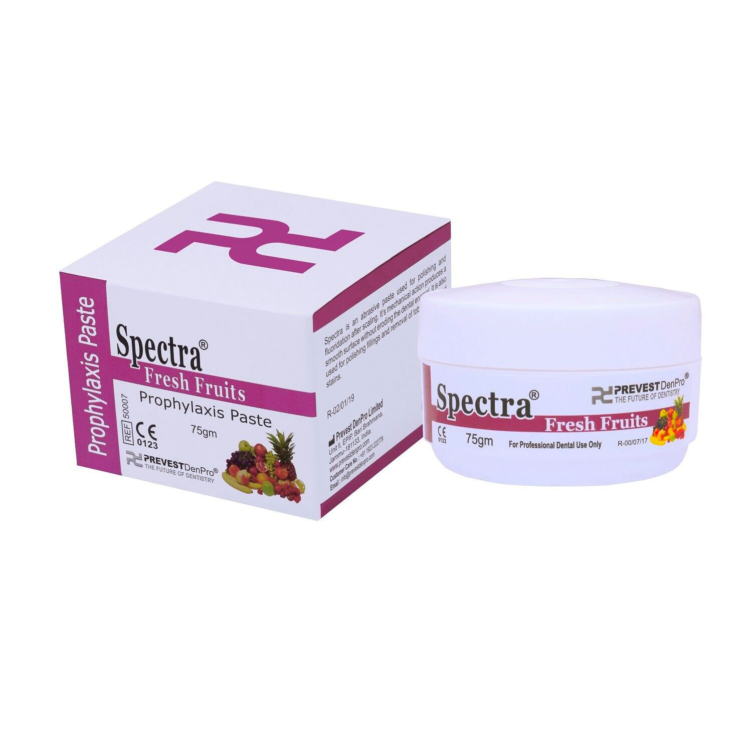 Spectra Prophylaxis Paste With Fluoride, Fine, Fresh Fruit, 75g Jar Net32