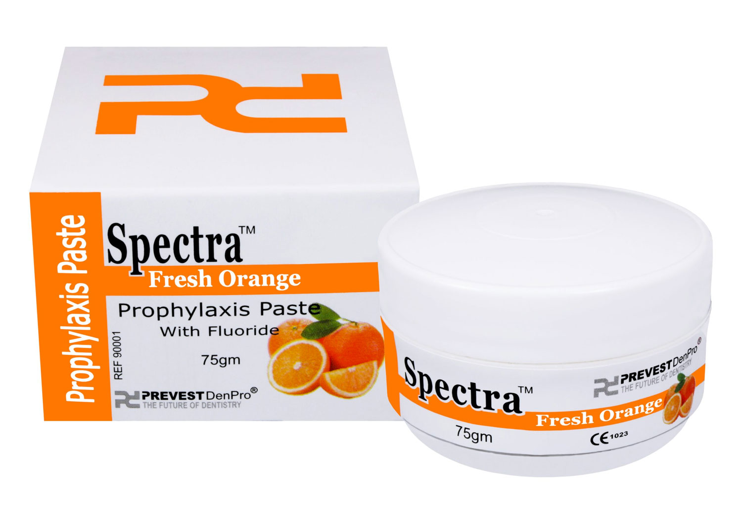 Spectra Prophylaxis Paste With Fluoride, Fine, Fresh Orange, 75g Jar