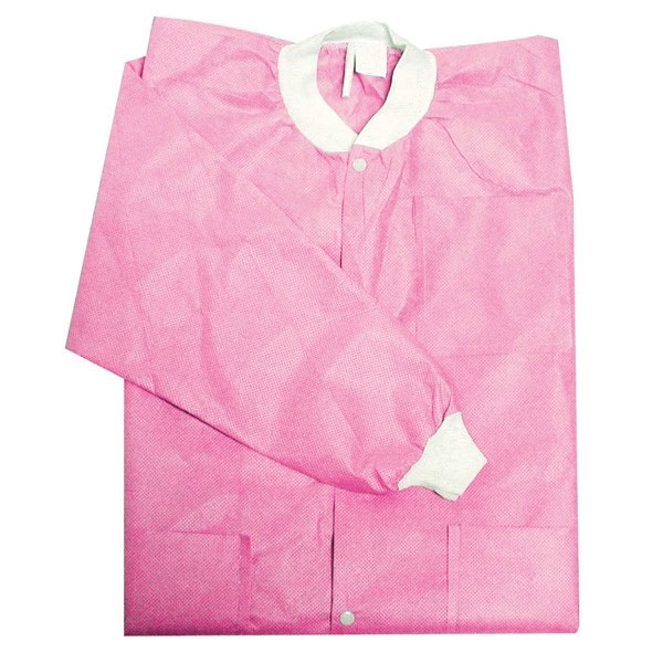 Primo Lab Coats Light Pink Large 10 Pk Knee Length Light Weight Dental Supplies