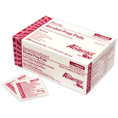 ProAdvantage Alcohol Prep Pad, Sterile, Medium, 1 ProAdvantage Alcohol Prep Pad, Sterile, Medium, 1