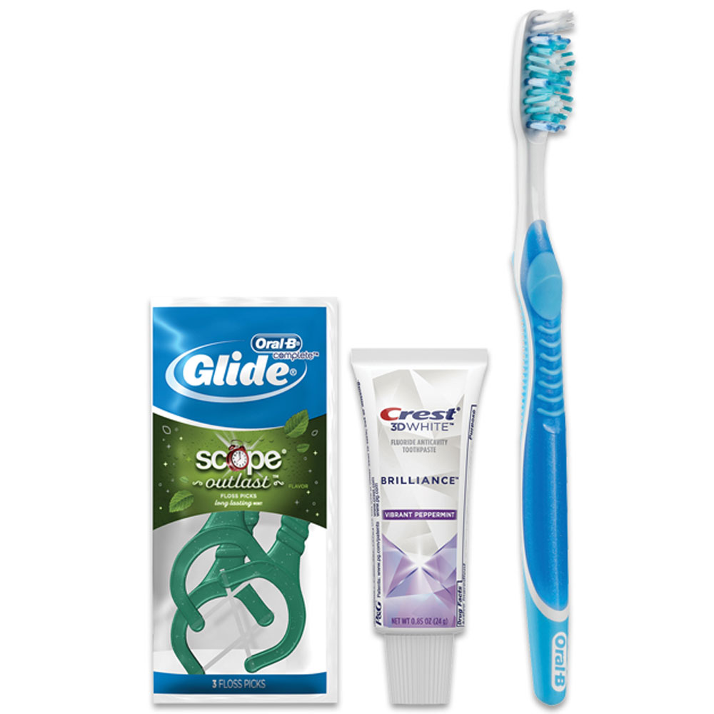 Crest OralB Manual Toothbrush Whitening Bundle w/ Glide + Scope Floss