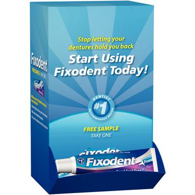 Fixodent Denture Adhesive Dumpbin Sample Package Fixodent Denture Adhesive Dumpbin Sample Package