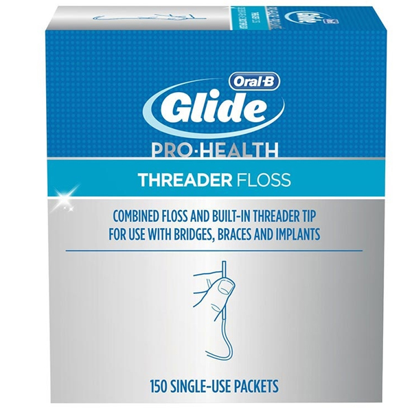 OralB Glide ProHealth Threader Floss, 150/bx. Combines shred