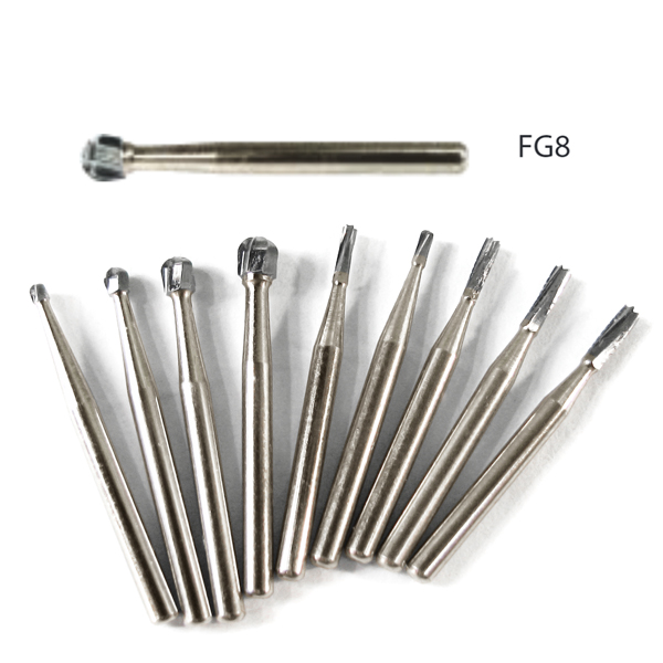 AccuCut FG 8 round carbide bur, 100/pk. Premium European quality carbide burs Dental Supplies