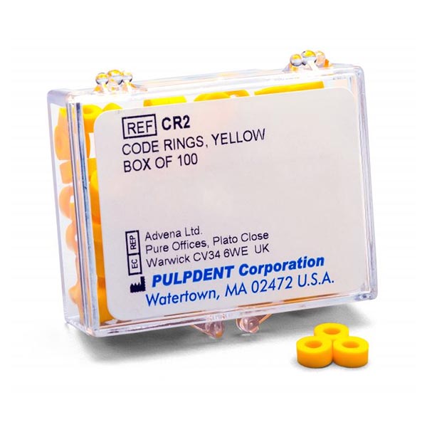 Pulpdent Yellow Silicone Color Code Instrument Rings 100/Bx. Will ...