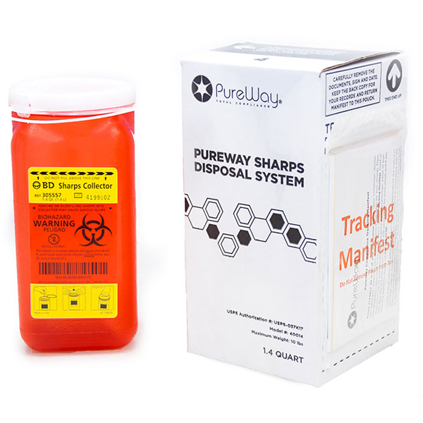PureWay Sharps Disposal System - Single. 1.4 Quar PureWay Sharps Disposal System - Single. 1.4 Quar