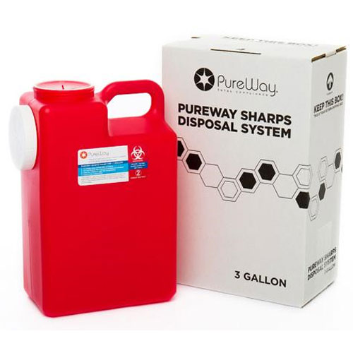 PureWay Sharps Disposal System - Single. 3 gallon PureWay Sharps Disposal System - Single. 3 gallon