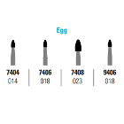 Quala FG #9406 Egg 30-blade Trimming & Finishing Carbide Gold Plated Burs, pack