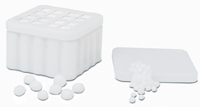 Temple White Plastic Dispenser, Holds 4 Cotton Pe Temple White Plastic Dispenser, Holds 4 Cotton Pe