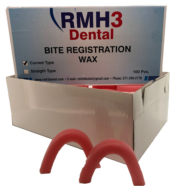 RMH3 Dental Bite Registration Blocks, Curved, 100/Pk (about 1kg