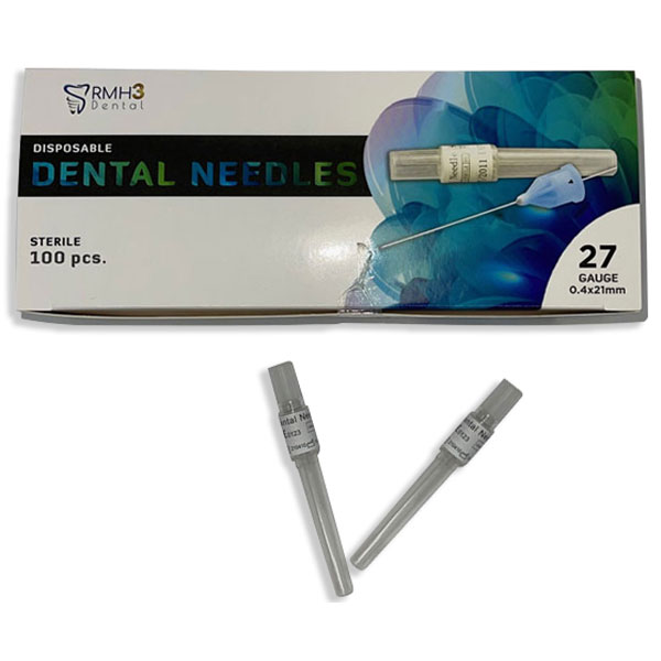 RMH3 Dental Disposable Dental Needle, 27 Gauge x 21mm, Short, 100/Box. Sterile Net32