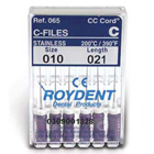 Roydent #06, 21 mm, Heat-tempered Steel C-File. Package of 6 Files