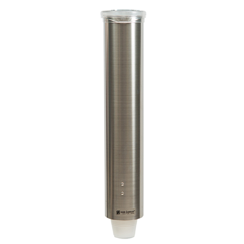 San Jamar Stainless Steel Cup Dispenser with brushed steel finish ...