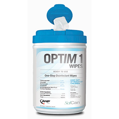 Optim 1 disinfectant wipes, 10" x 10", 60 wipes/c Optim 1 disinfectant wipes, 10" x 10", 60 wipes/c