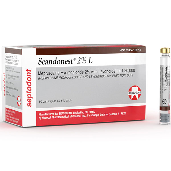 Scandonest Mepivacaine 2 Local Anesthetic with Levonordefrin Dental