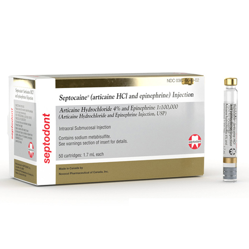 Septocaine Articaine 4% with Epinephrine 1:100,00 Septocaine Articaine 4% with Epinephrine 1:100,00