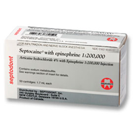 Septocaine Articaine HCl 4% with Epinephrine 1:20 Septocaine Articaine HCl 4% with Epinephrine 1:20