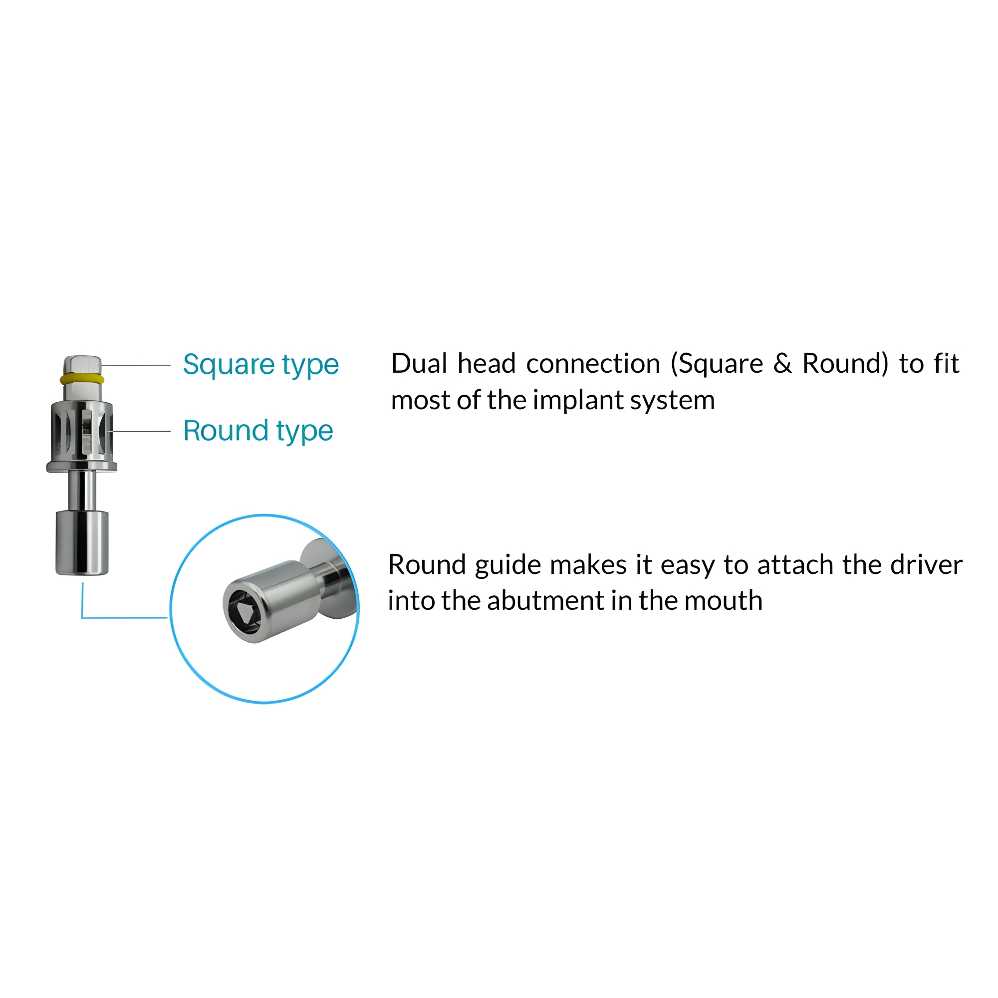 Seum Medi Implant Overdenture Insert Driver, Torque Wrench Tip, Dual ...