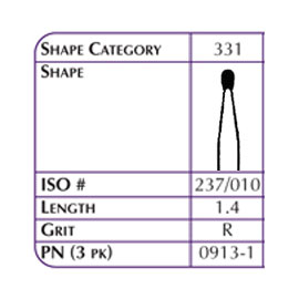 Hybrid Points FG #331 Diamond Bur 1/Pk. Regular G Hybrid Points FG #331 Diamond Bur 1/Pk. Regular G