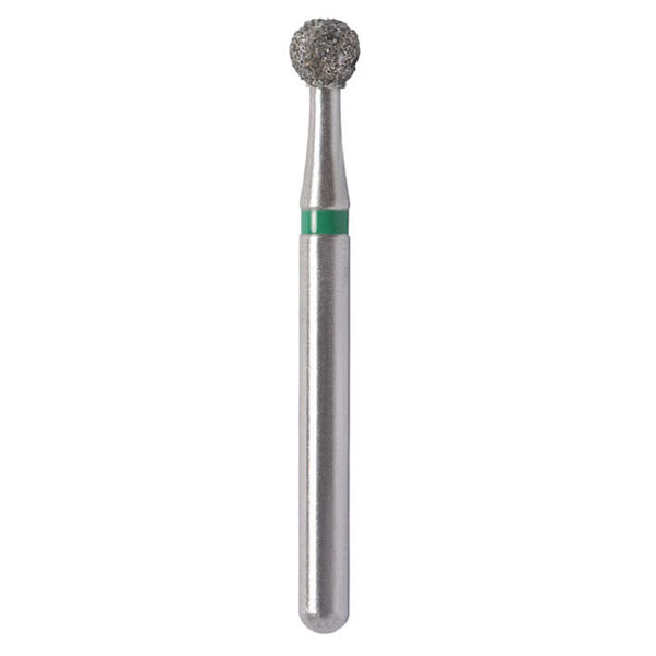 Gburs FG 801018 Medium Grit, Round End Reusable Diamond Bur, 5/Pk