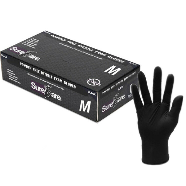 SureCare Medium Nitrile Disposable Gloves, PowderFree, Case of 10 x