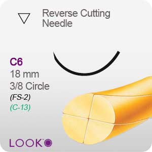 Look 3/0, 27" Chromic Gut absorbable suture with Look 3/0, 27" Chromic Gut absorbable suture with