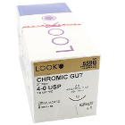 Look 4/0, 27" Chromic Gut Absorbable Suture with Reverse Cutting C-6 Needle