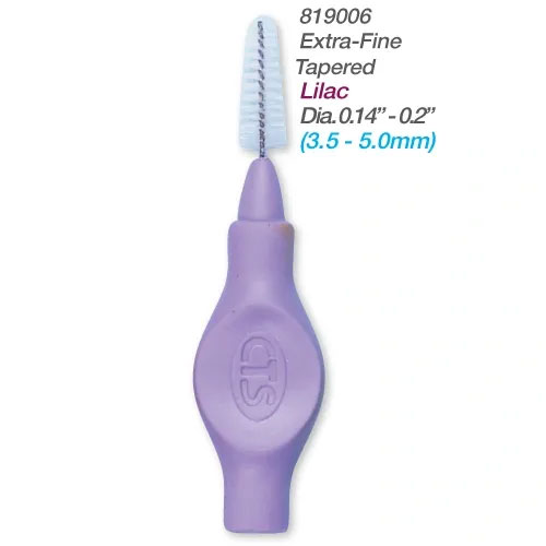 Flexi Interdental Brushes ExtraFine, Tapered (Lilac), 12 Brushes & 2