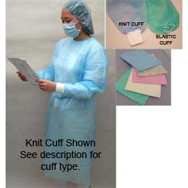 Starryshine Isolation Gown with Elastic Cuff - Wh Starryshine Isolation Gown with Elastic Cuff - Wh