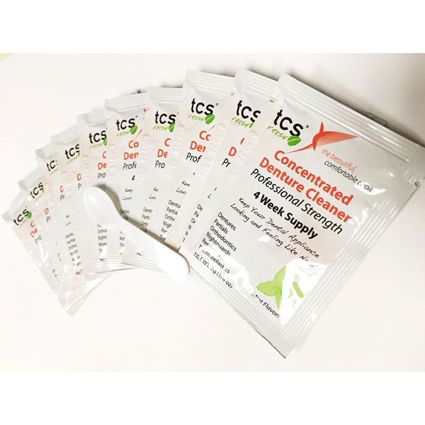 Tcs Concentrated Denture Cleaner Mint Flavor Box Of 10 1 4 Oz Packets 10 Dental Supplies