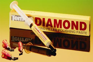 Temrex diamond polishing paste, 3 gram syringe of Temrex diamond polishing paste, 3 gram syringe of