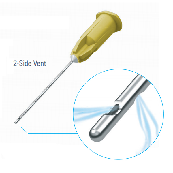 Transcodent 30 Gauge Double Vent Endo Irrigation Needles, Yellow, 25/Pk