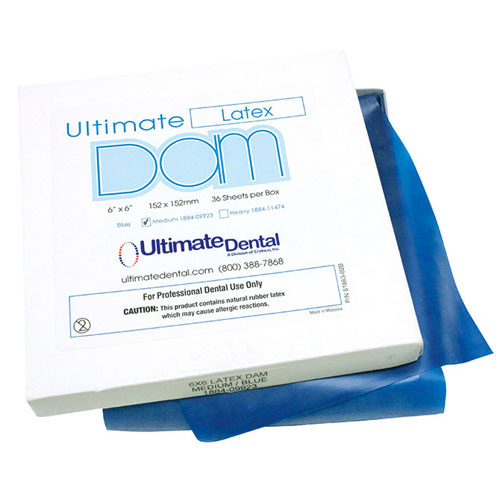 Ultimate Dental Rubber Dam, Latex 6" x 6" Medium .177mm GREEN 36/Pk