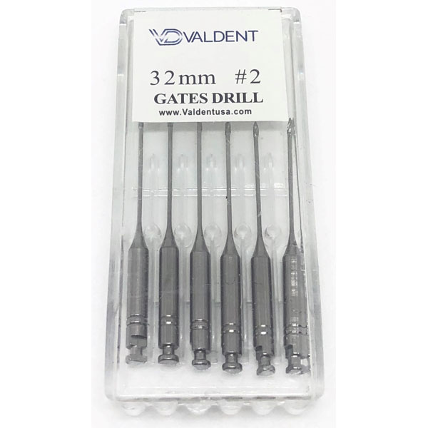 Valdent USA Gates Glidden Drill 2, 32mm, 6/Pk, High carbon stainless