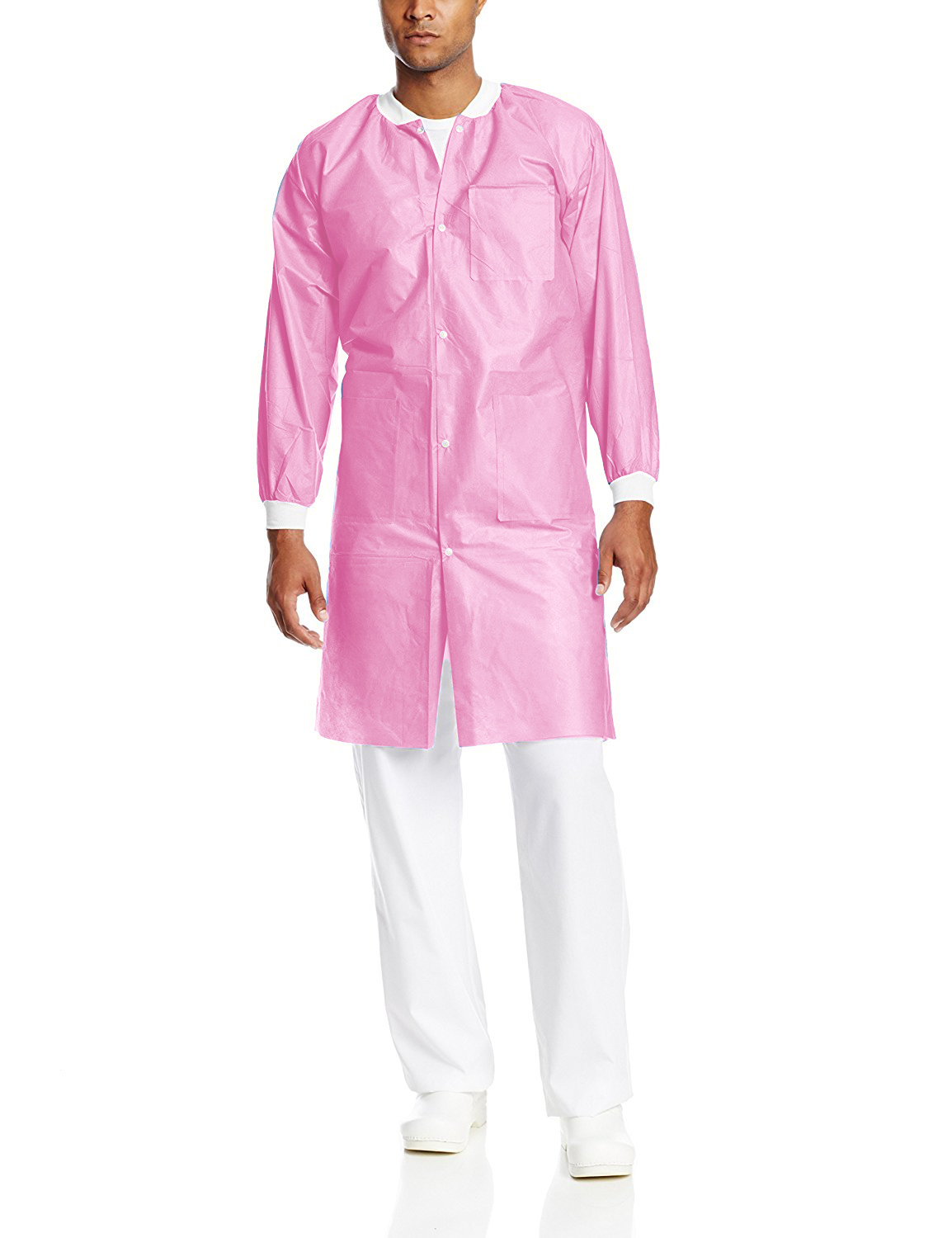 ExtraSafe Lab Coats Light Pink Small 10/Pk. KneeLength, Light