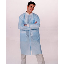 Valumax Disposable Lab Coats Sky Blue Large Knee Length Light Weight Splash Dental Supplies