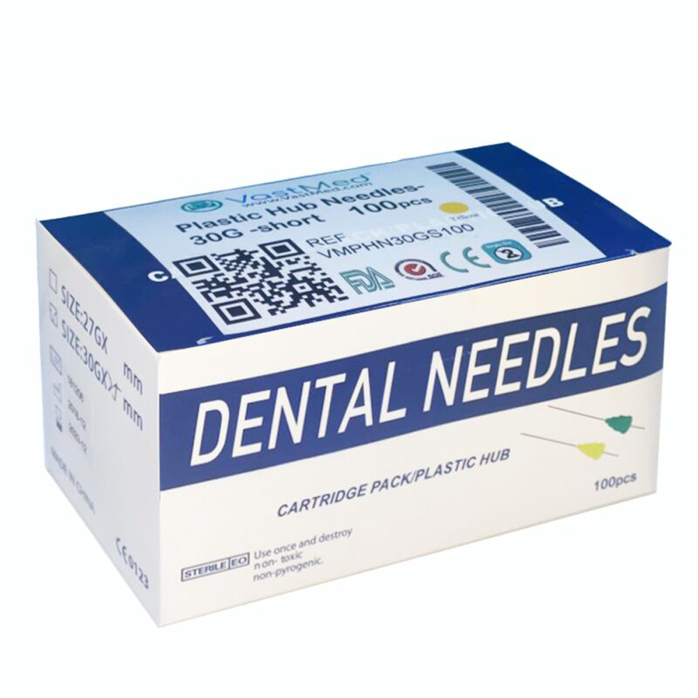 VastMed Plastic Hub Dental Needles, 30G, Short, 100/Bx Net32