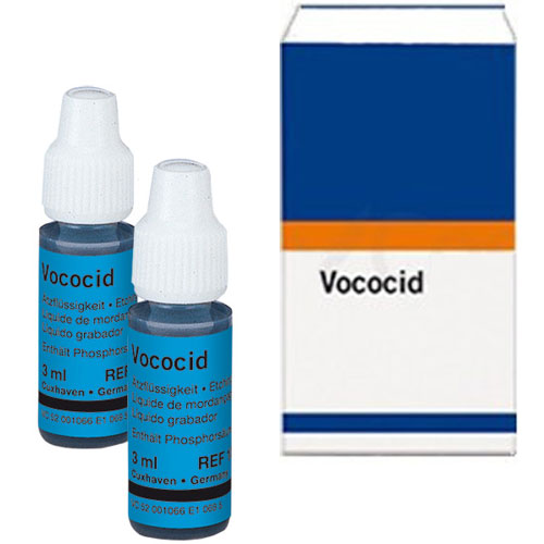 Vococid 35 Phosphoric Acid Etchant Gel, 2 x 3 ml Bottles. Blue. For