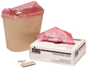 Handi-Hopper Liners - Red Biohazard, 7" x 10" x 3 Handi-Hopper Liners - Red Biohazard, 7" x 10" x 3