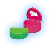 Zirc Neon Pink Retainer Boxes - Deep 3"W x 1-1/2" Zirc Neon Pink Retainer Boxes - Deep 3"W x 1-1/2"